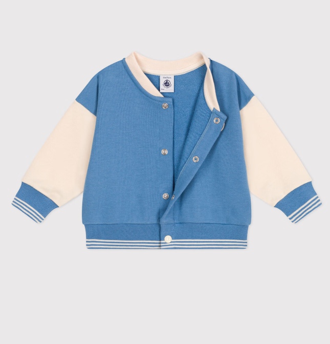 Petit bateau | Veste teddy bébé en coton colorblock
