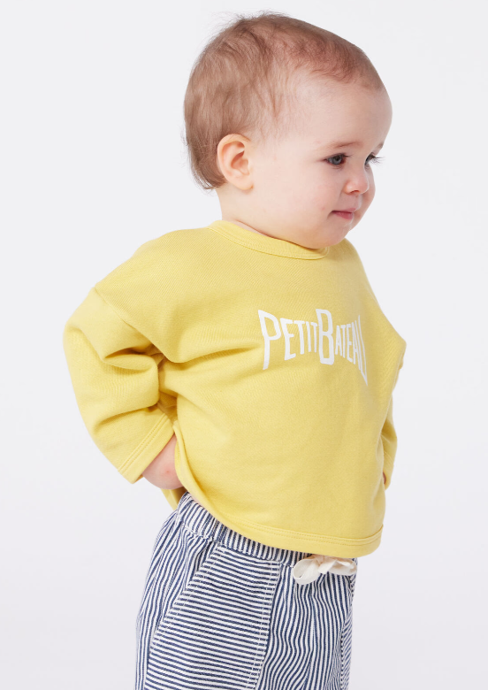 Petit bateau | Sweat bébé en coton uni