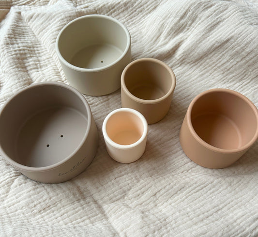 Cup Stacker, Beige, Silicone, leo et lea, Montessori