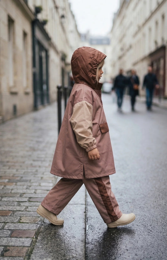 Poncho Long Brown Blush Kids