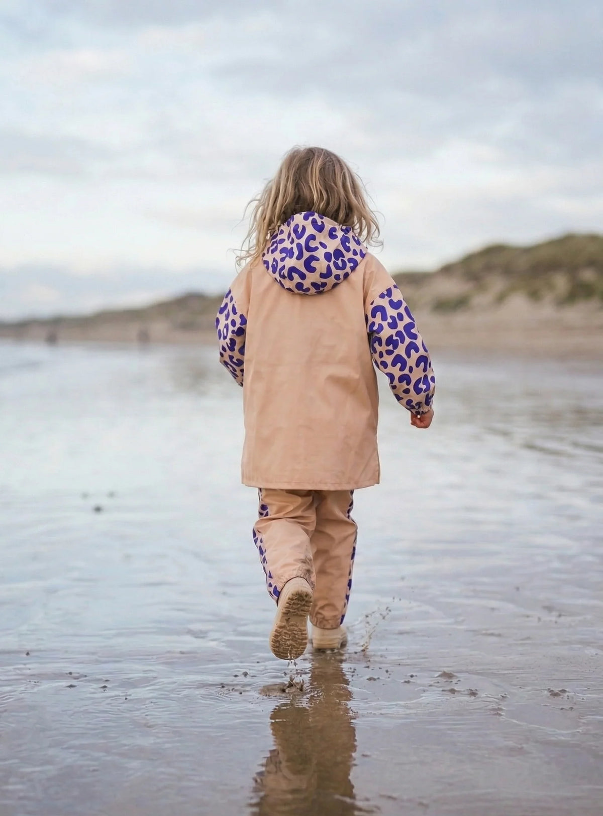 Poncho Long Blue Leo Kids