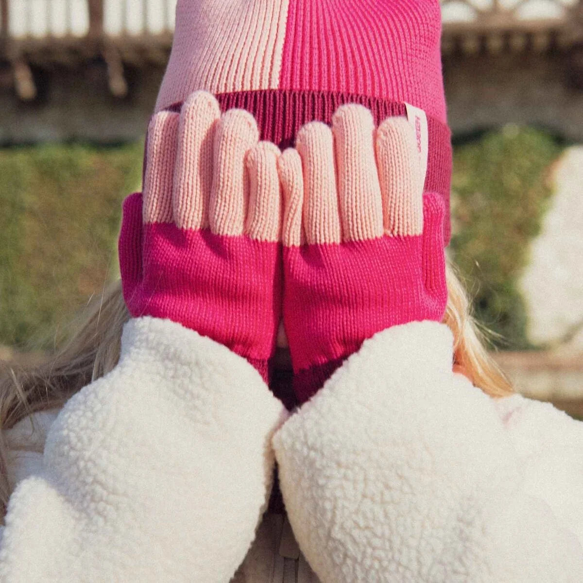 Gants Tricolores fuchsias | Enfant