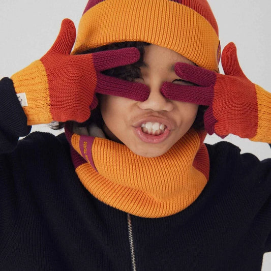 Gants Tricolores Marron | Enfant