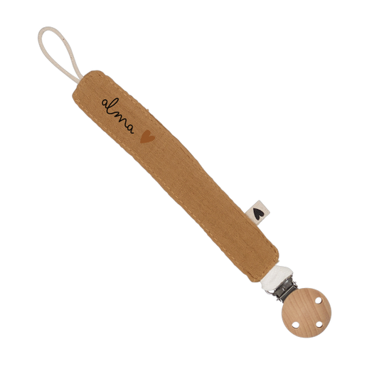 Atelier Wagram | Attache tétine gaze camel