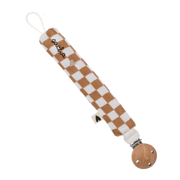 Atelier Wagram | Attache tétine gaze damier