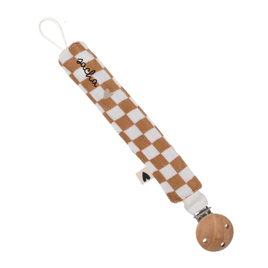 Atelier Wagram | Attache tétine gaze damier