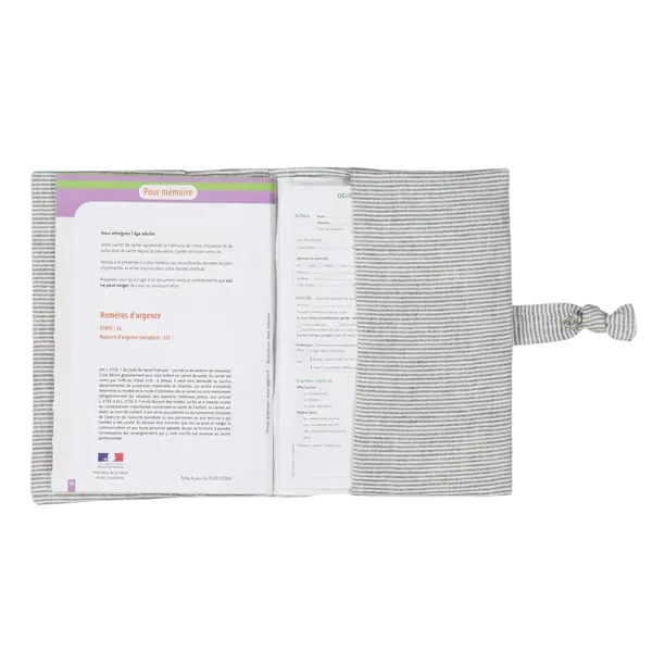 Petit picotin - Le protège carnet de santé rayures