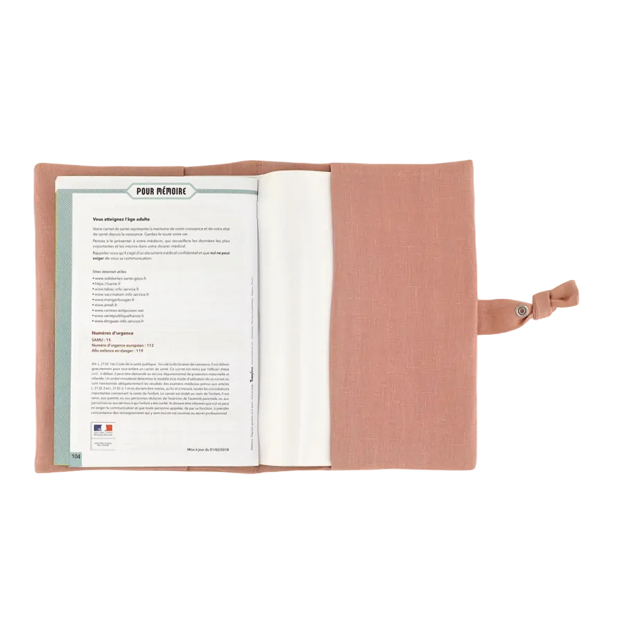 Petit picotin - Le protège carnet de santé bois de rose