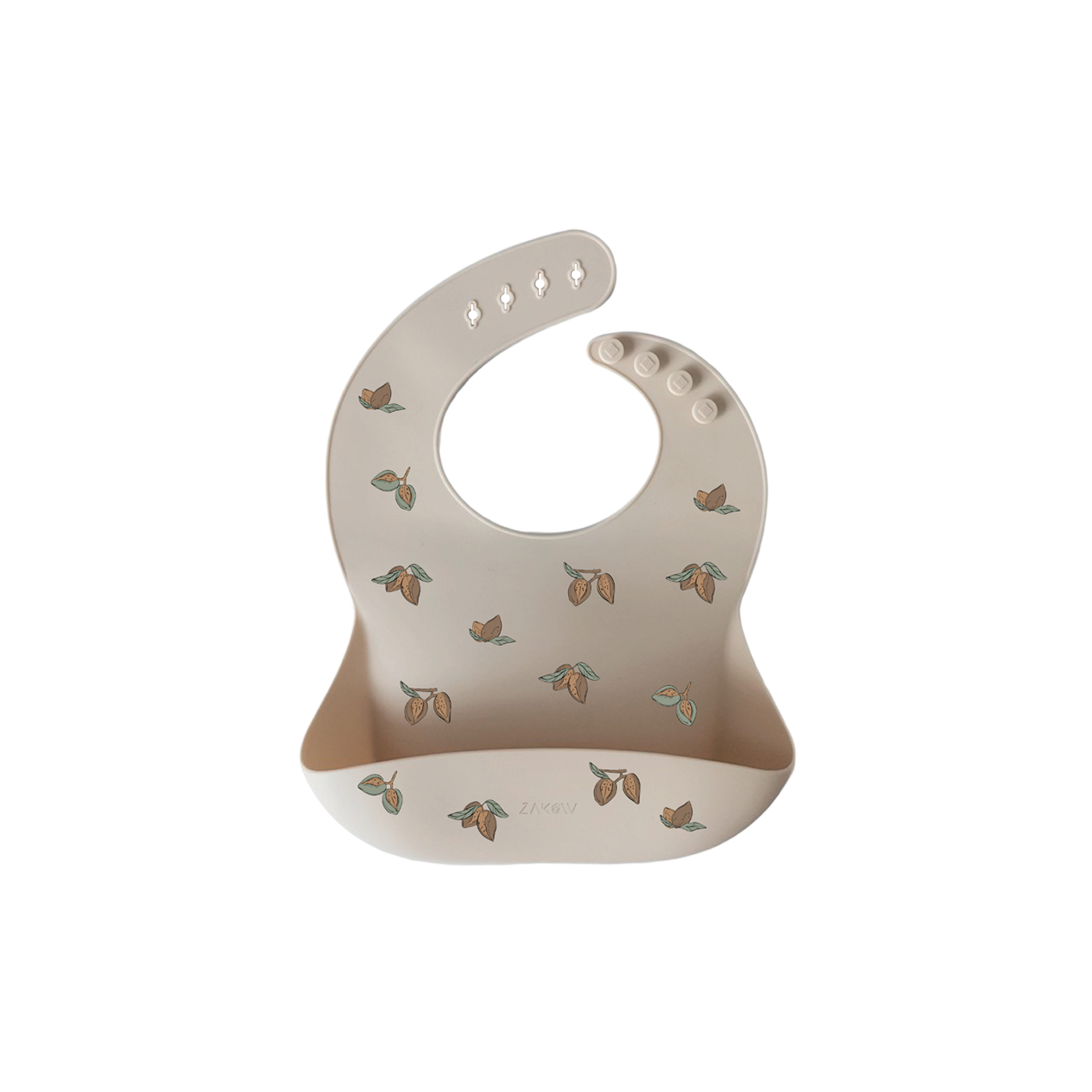 Zakuw - Bavoir en silicone Amandes