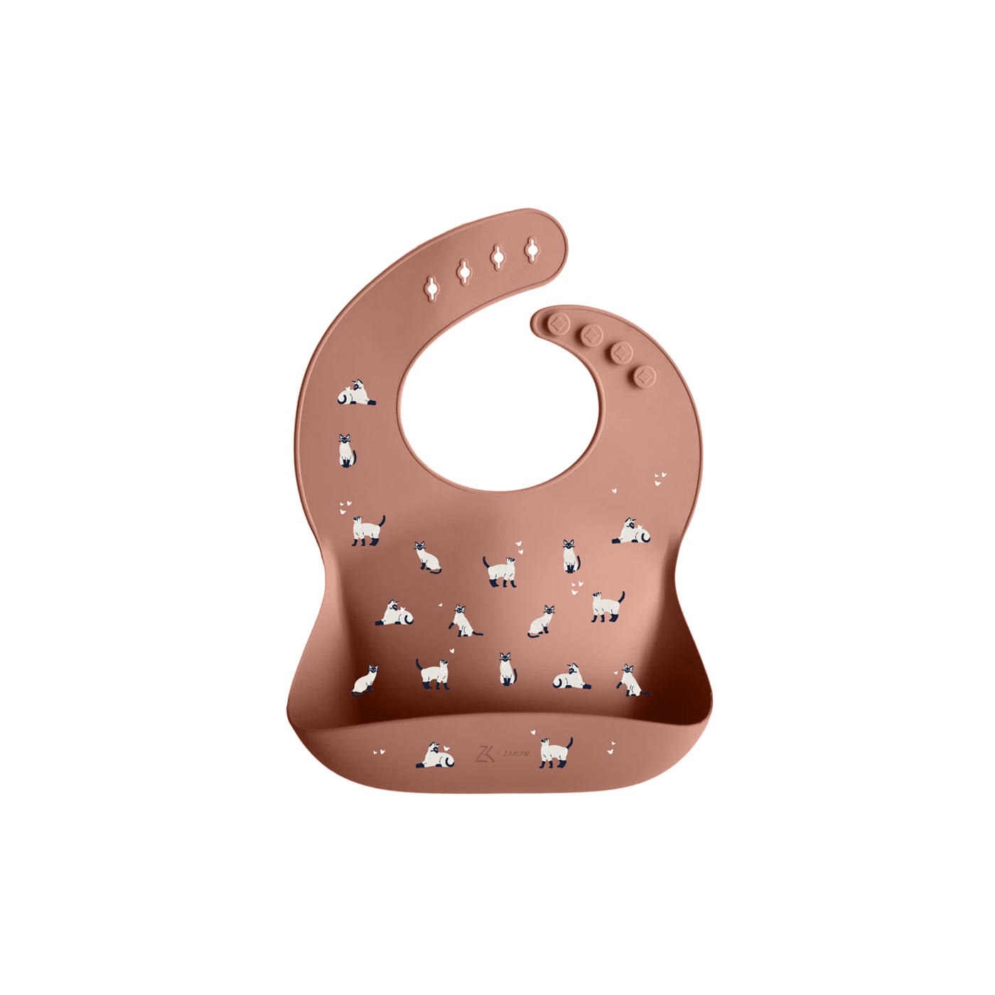 Zakuw - Bavoir en silicone Minouche Rose