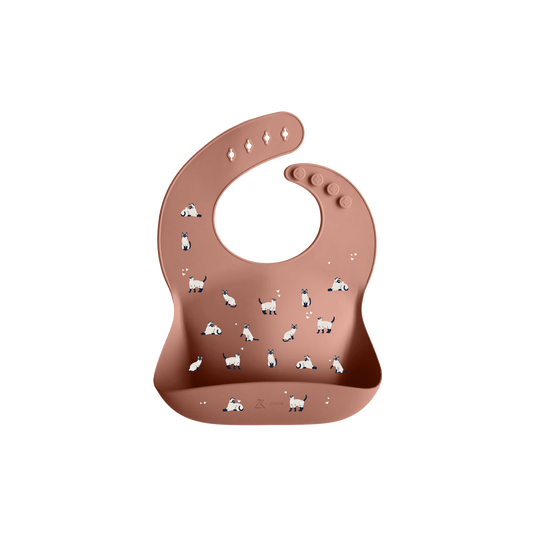 Zakuw - Bavoir en silicone Minouche Rose