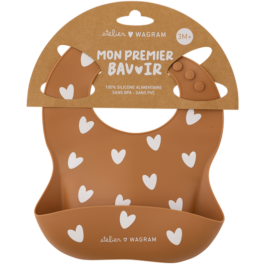 Atelier Wagram - Bavoir en silicone Caramel
