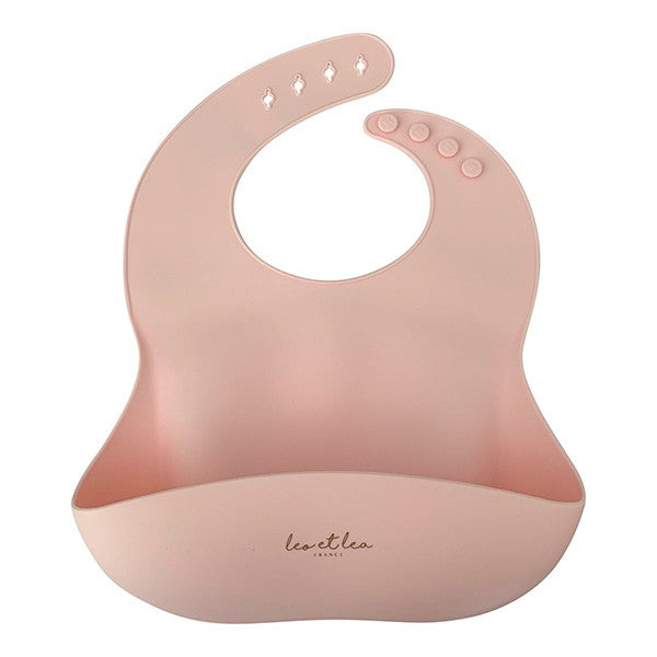 Léo et Léa - Bavoir en silicone Rose