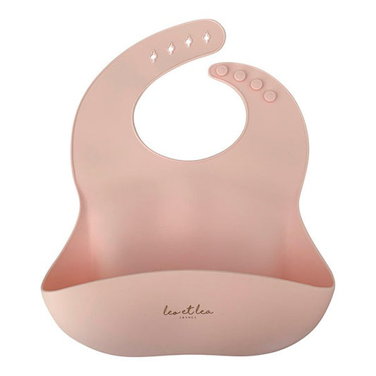 Léo et Léa - Bavoir en silicone Rose