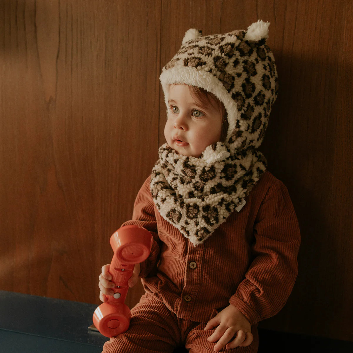 Bonnet velours camel