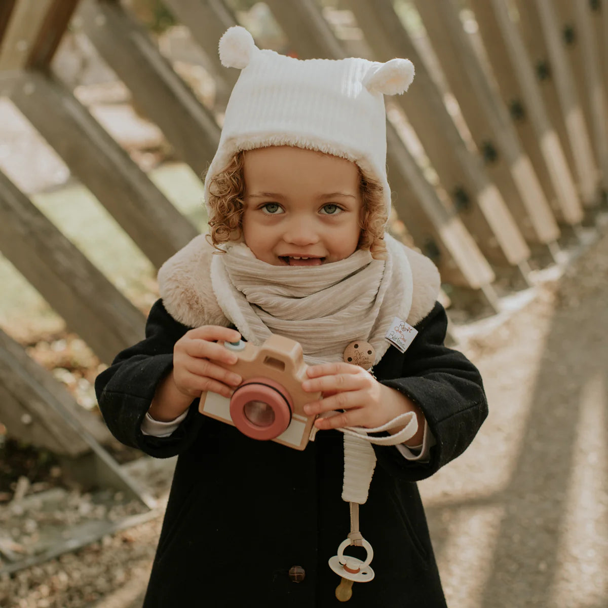 Bonnet velours camel