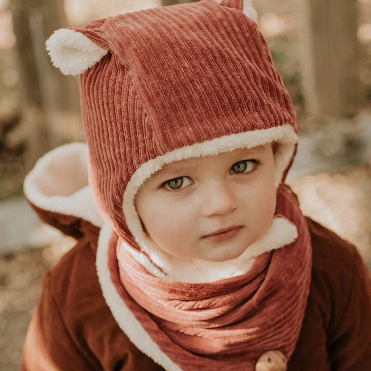 Bonnet velours camel