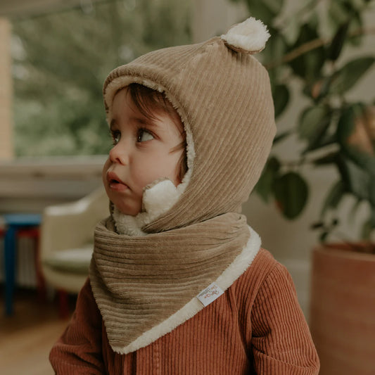 Bonnet velours camel