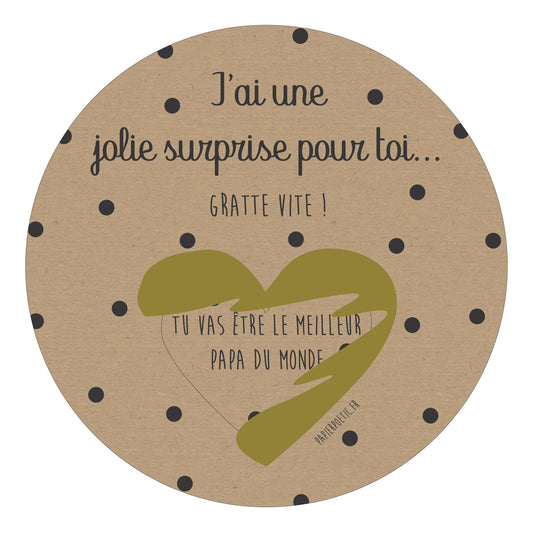 Carte ronde À Gratter “Papa”