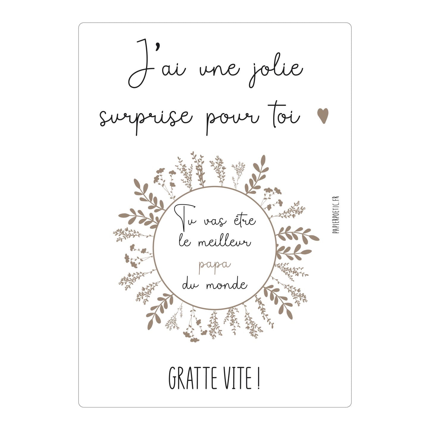 Carte à gratter “papa”
