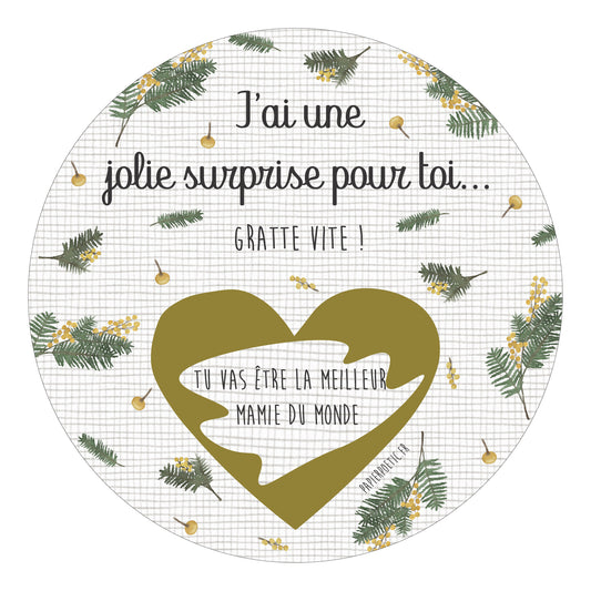 Carte ronde À Gratter “Mamie”