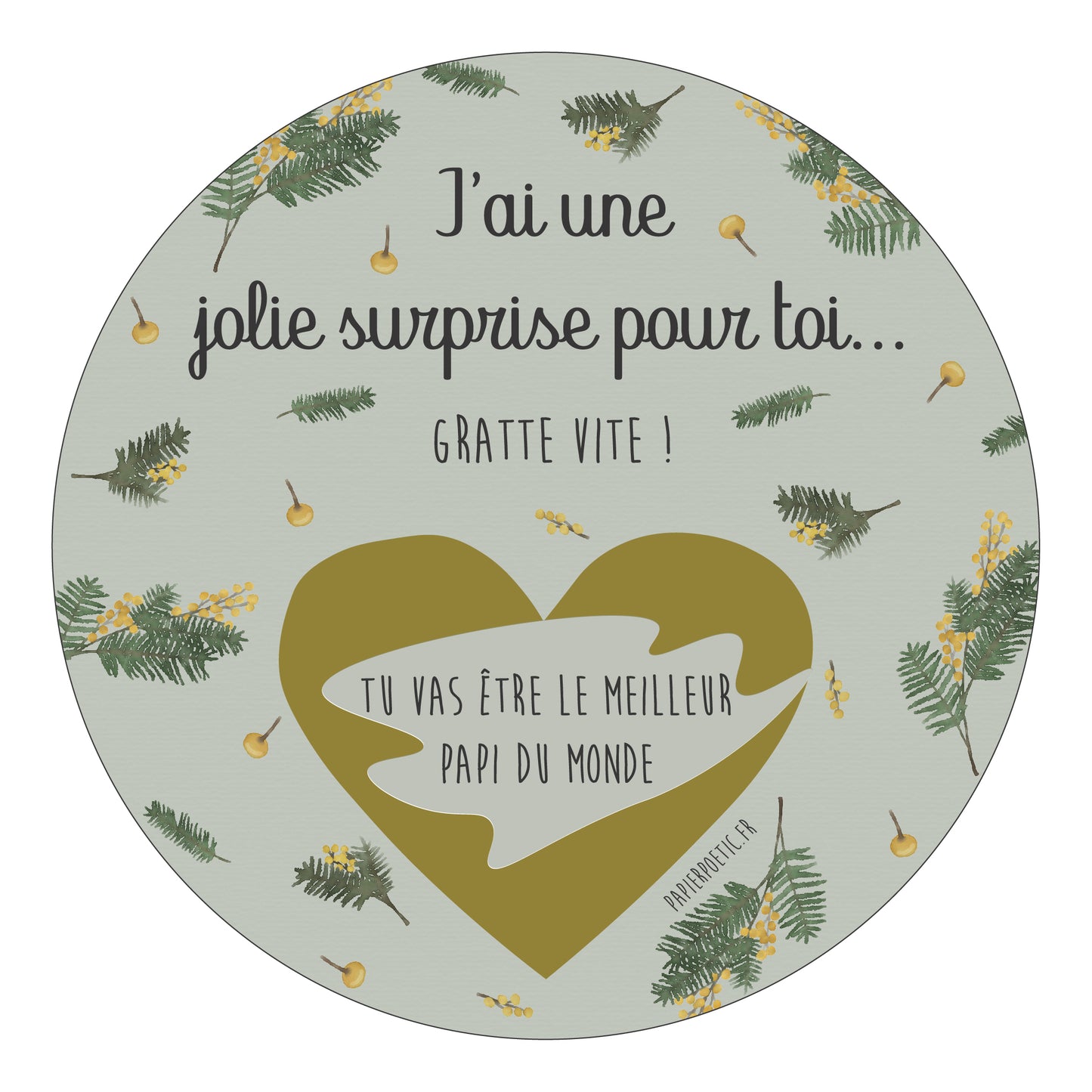 Carte ronde À Gratter “Papi”