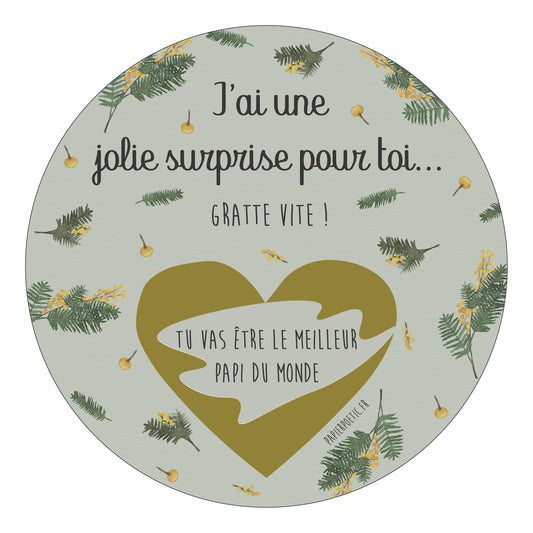 Carte ronde À Gratter “Papi”
