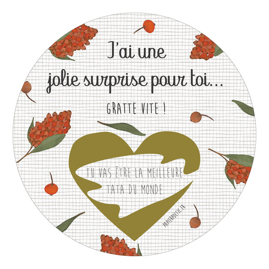 Carte ronde À Gratter “Tata”