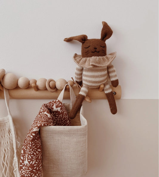 Doudou lapin | combishort rayé sable