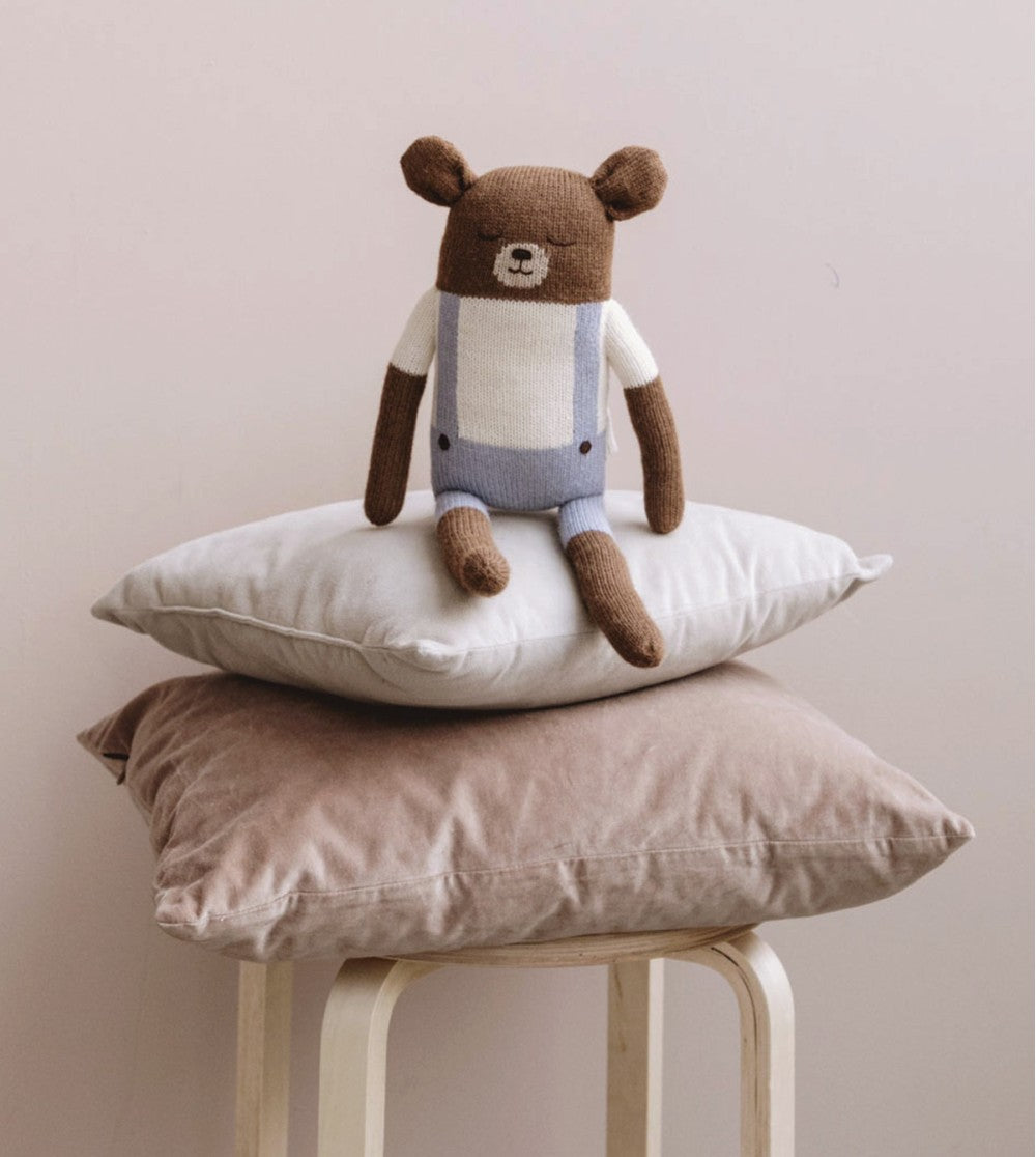 Grand doudou ours | bleu