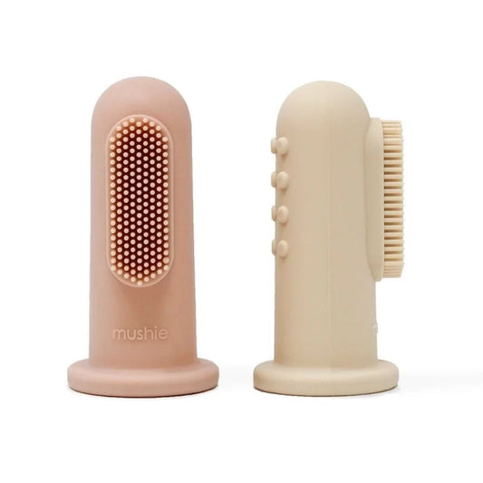 Mushie - Brosse à dents à doigts - Beige/rose