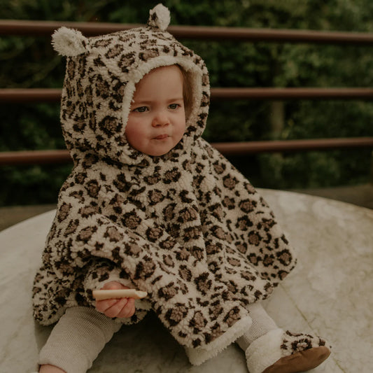 Poncho bébé léopard