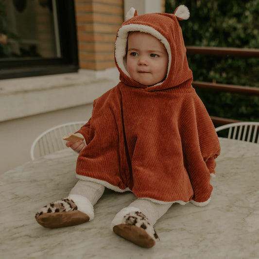 Poncho bébé paprika
