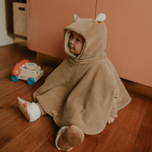 Poncho bébé taupe