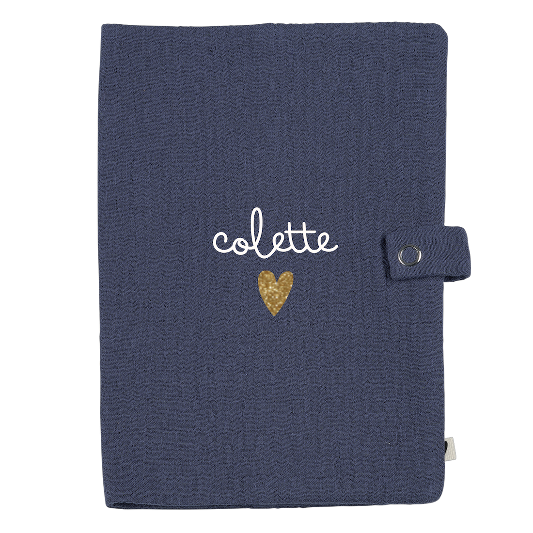 Atelier Wagram - Protège carnet gaze bleu jean