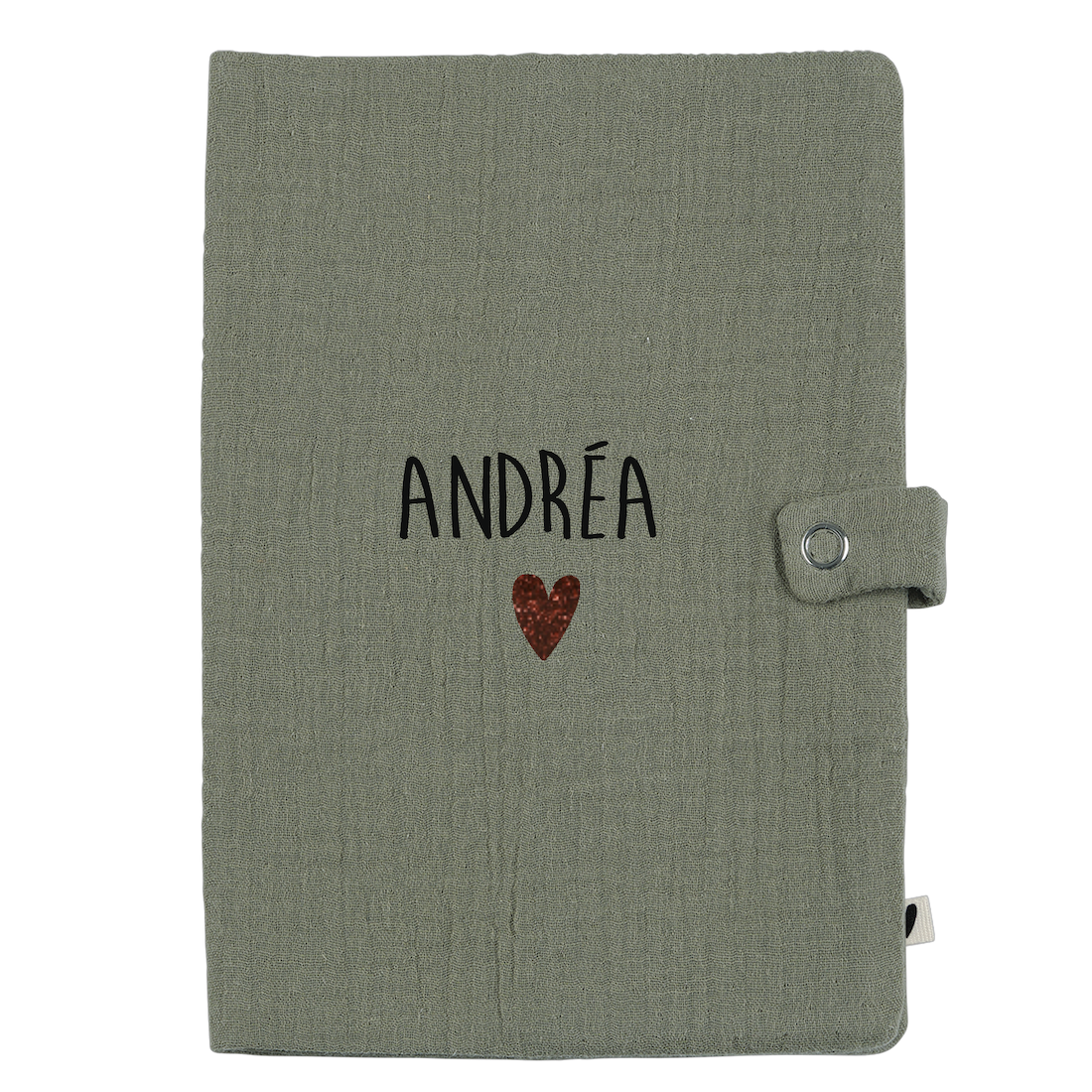Atelier Wagram | Protège carnet gaze vert olive