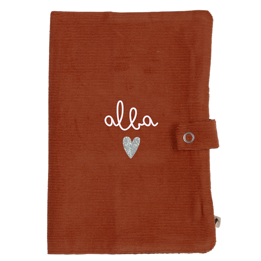 Atelier Wagram - Protège carnet velours brique
