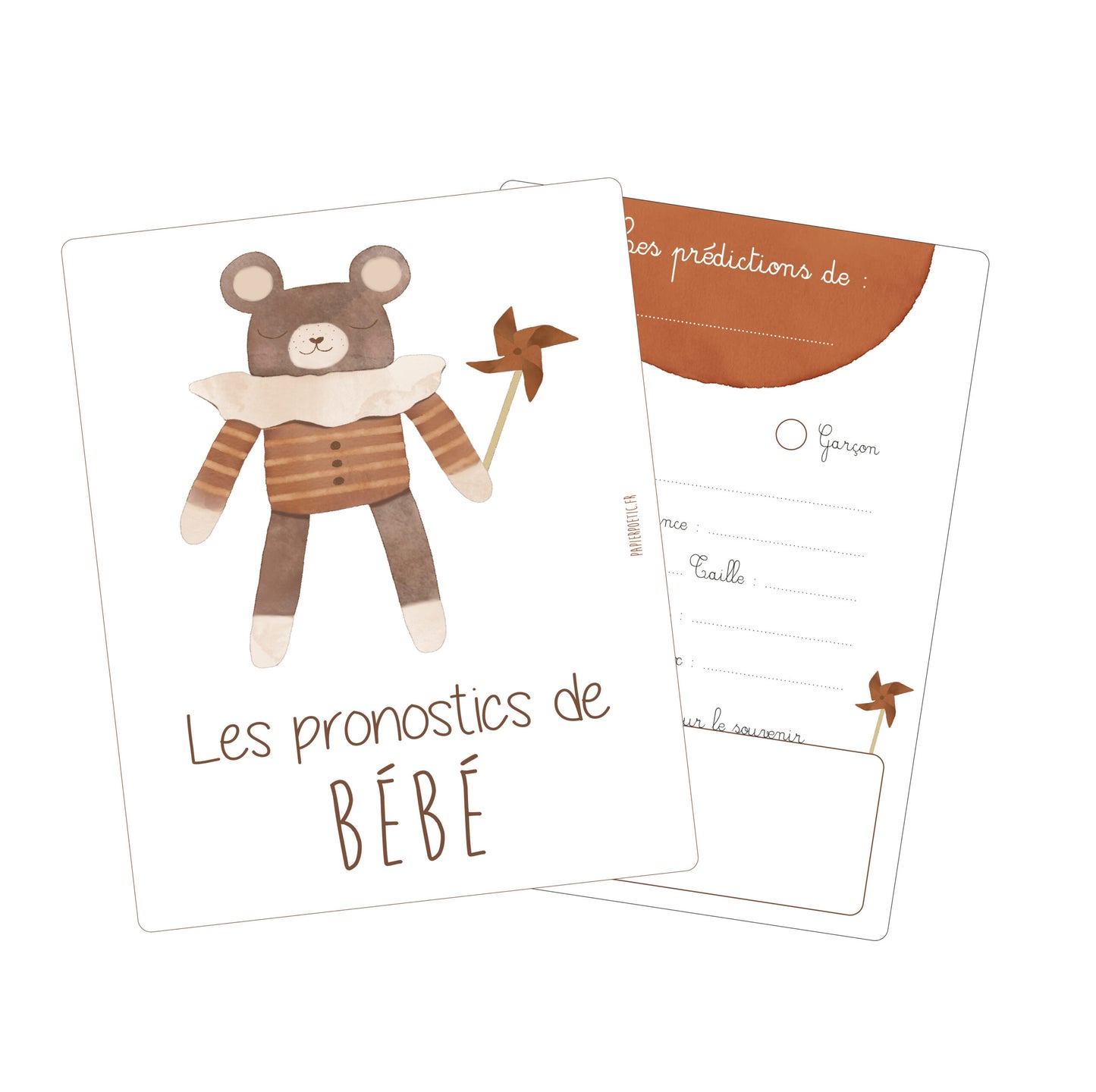 Lot 6 cartes pronostics bébé