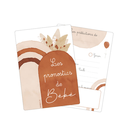 Lot 6 cartes pronostics bébé